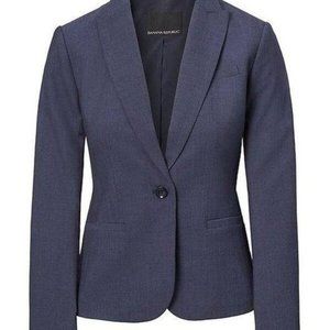 Banana Republic Classic-Fit Lightweight Wool Blazer in Navy - Size 4 Tall